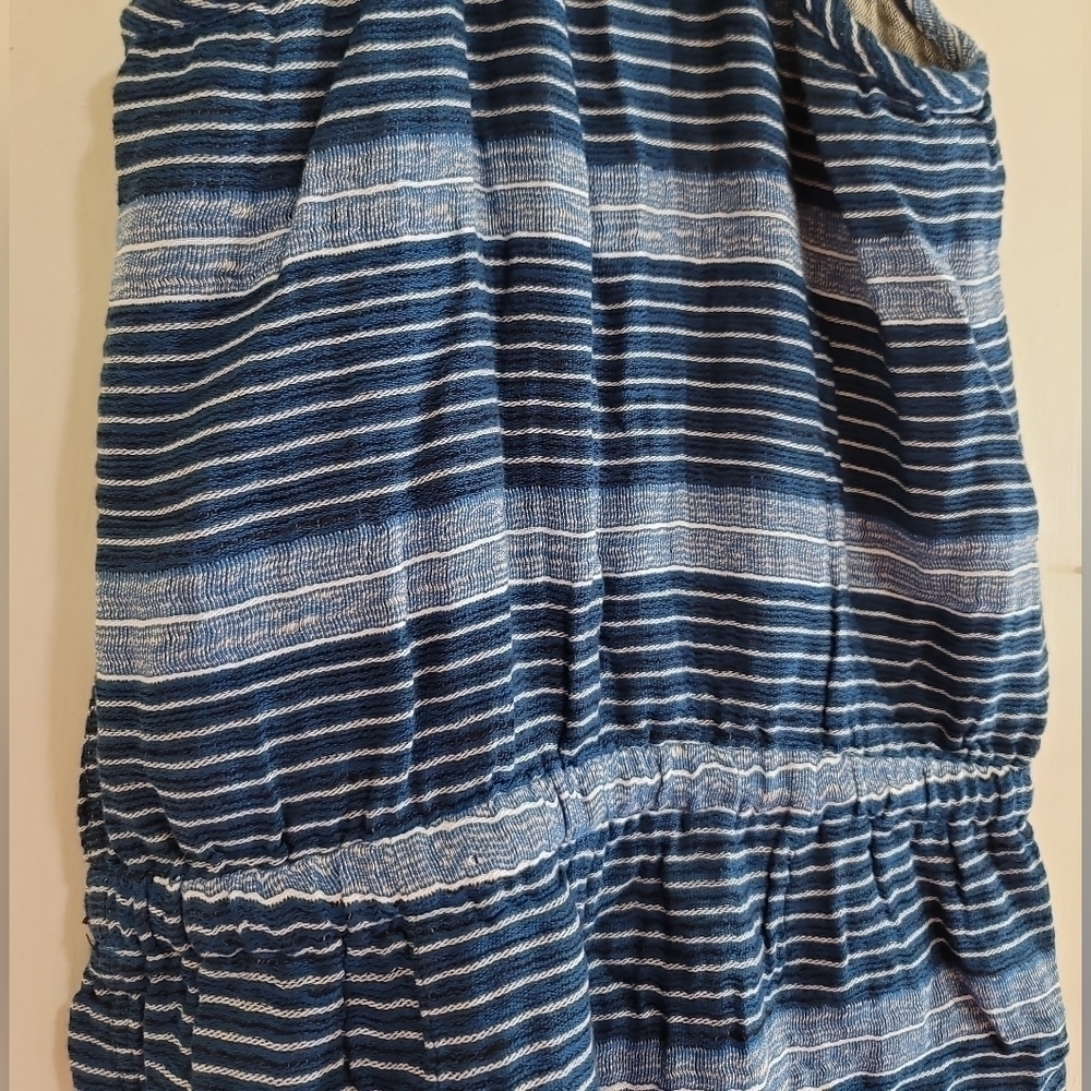 NWT Lou & Grey Blue Striped Cotton Baja Romper Small Halter Racerback - Picture 5 of 8
